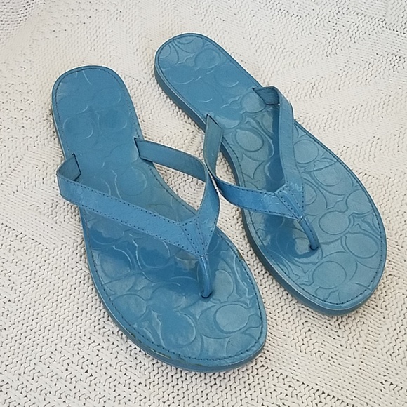 Coach Shoes - COACH Flip Flops - Blue - Cadee sz 10 Coach Shoes - COACH Flip Flops - Blue - Cadee sz 10